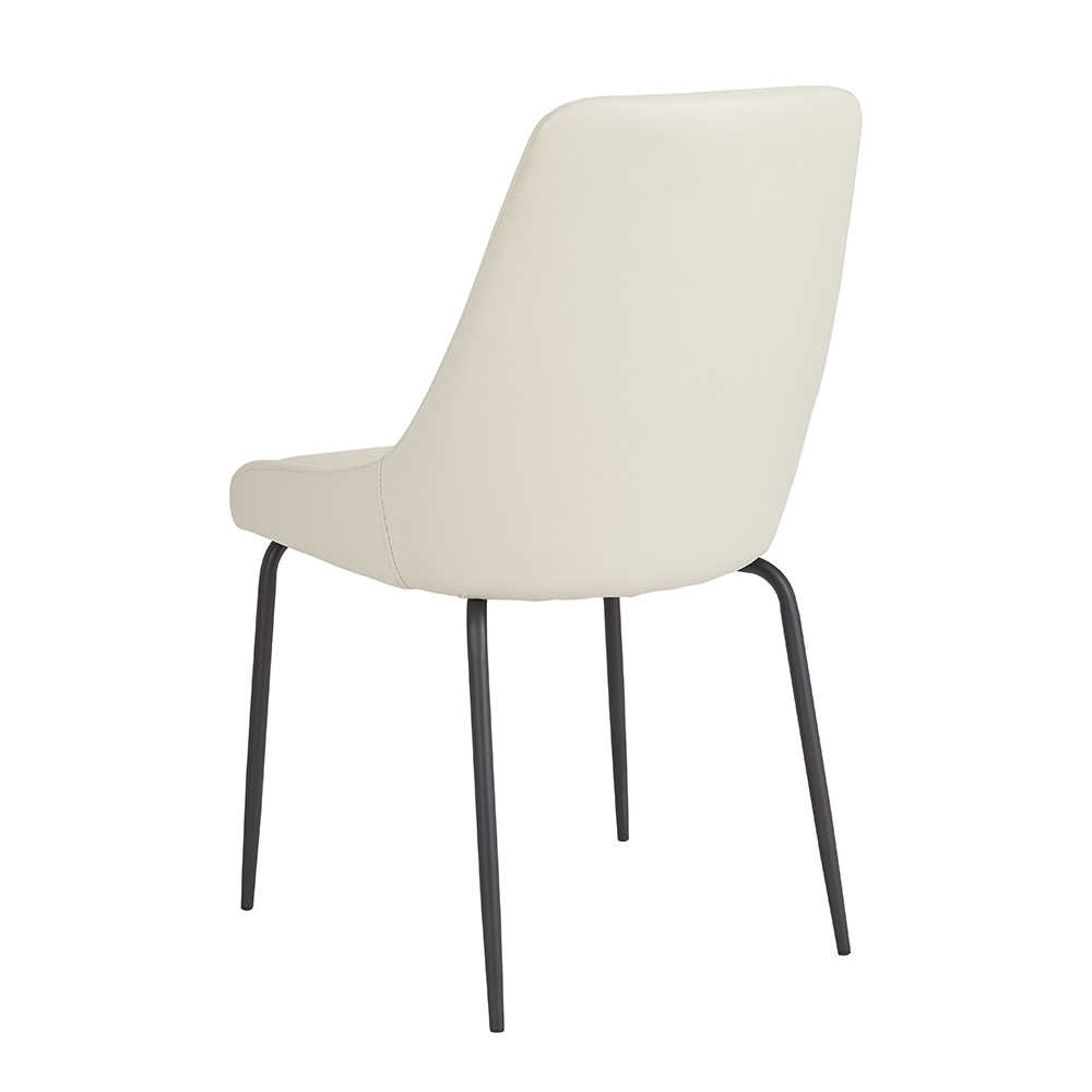 Moira Black Dining Chair: Taupe Leatherette